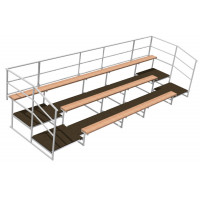 Трибуна трехрядная 28 мест с ограждениями сзади и по бокам, сиденья деревянные ФСИ