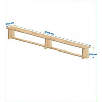 Скамейка гимнастическая 2500мм (щит.сосна) ножки дерево Dinamika