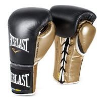 Перчатки боевые 8oz Everlast Powerlock P00000633 черный\золотой