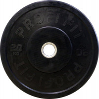 Диск для штанги каучуковый, черный, d51 20кг Profi-Fit