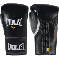 Перчатки боевые Everlast Powerlock 10oz черный/серый