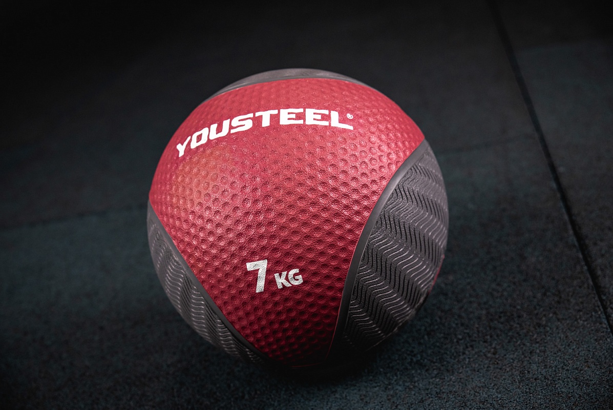 Медицинбол резиновый 7KG YouSteel 28,6см 1197_800