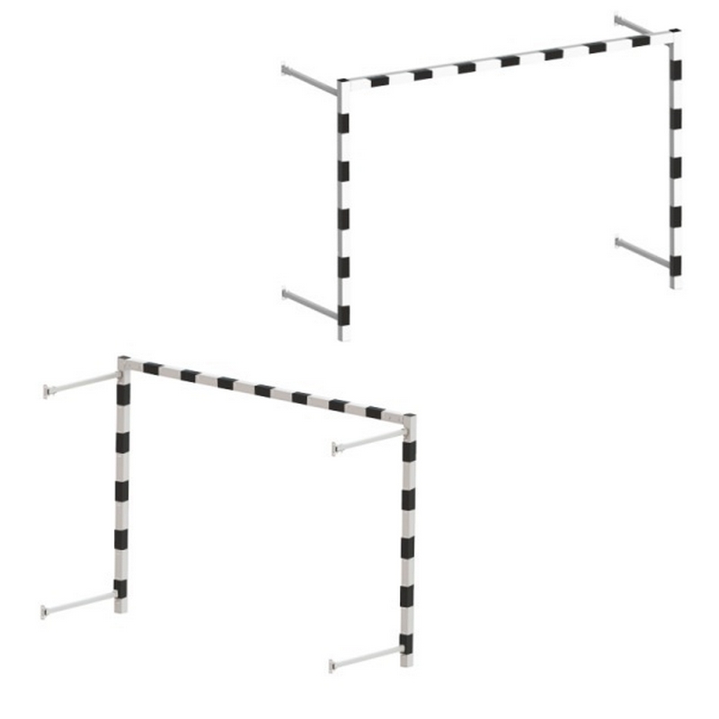 Ворота для гандбола\мини-футбола 300х200х100см стальные складные пристенные (пара) Dinamika ZSO-002837 800_800
