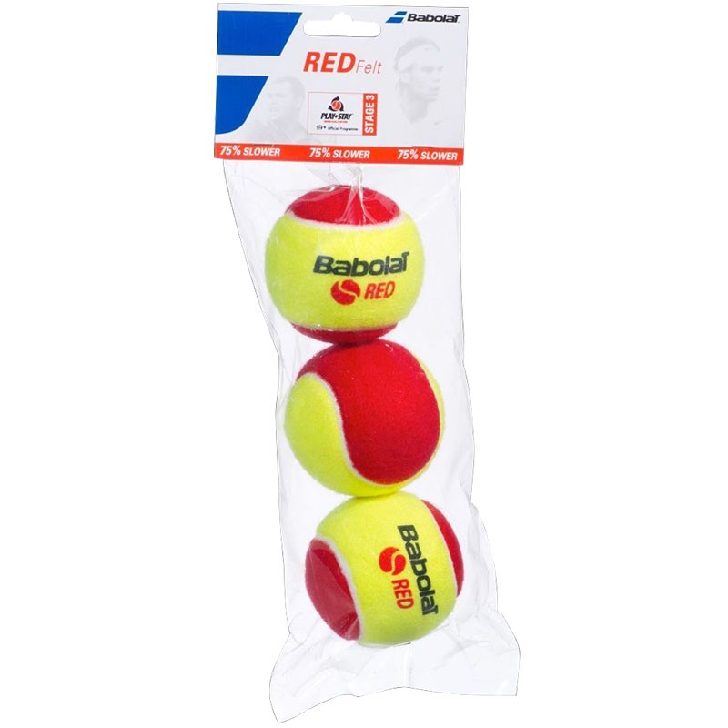 Мяч теннисный Babolat Red, 501036, 3 шт, желто-красный 800_800