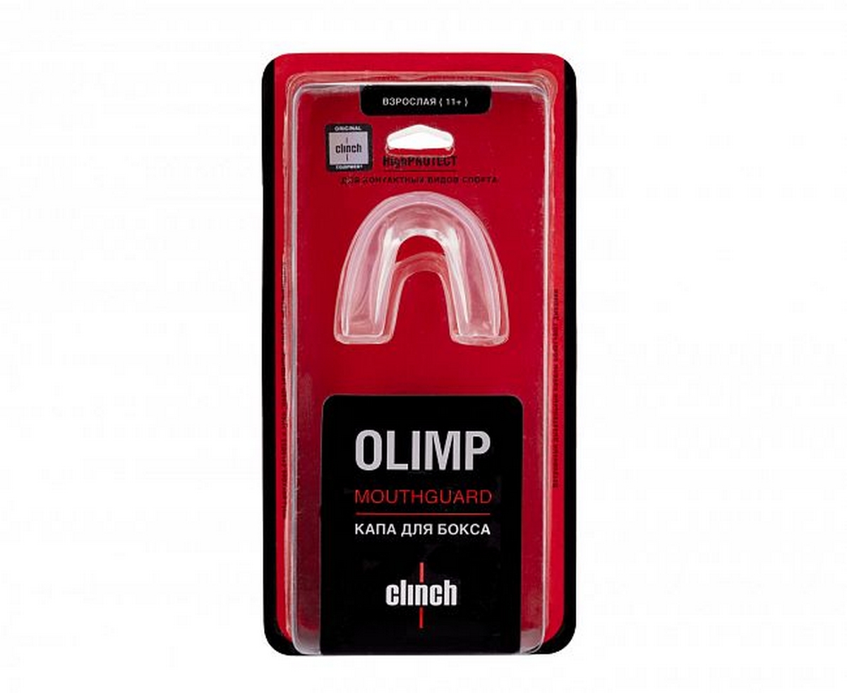 Капа одночелюстная Clinch Olimp Single Layer Mouthguard C501 прозрачный Senior 1200_982