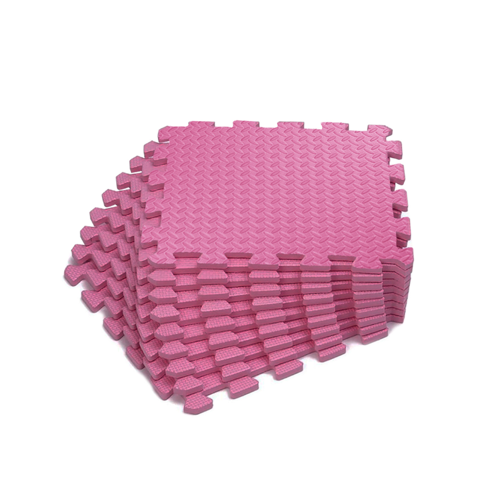 Коврик-пазл влагостойкий для йоги и фитнеса, 30х30х1см UnixFitt EVAMU24PK розовый, 24 шт 1600_1600