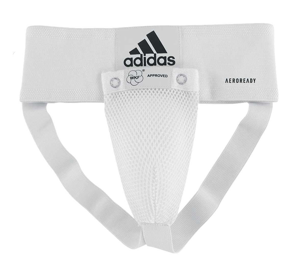 Защита паха мужская Adidas WKF Men Groin Guard белая 1200_1068