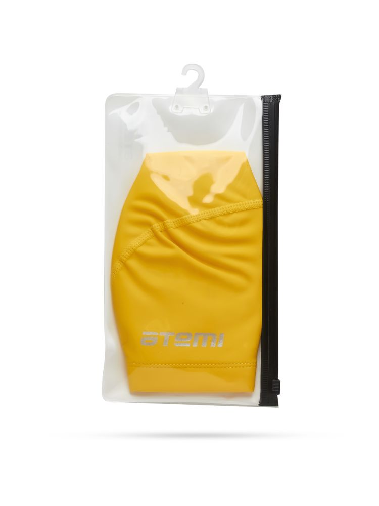 Шапочка для плавания Atemi тканевая с ПУ покрытием PU 14 желтый 750_1000