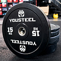 Диск EVO BUMPER PLATE 15кг YouSteel черный 120_120